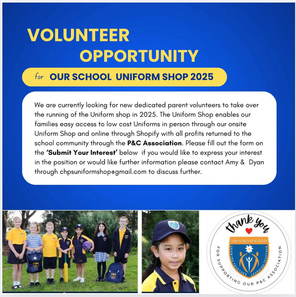 Volunteer Opportunity for Uniform Shop 2025